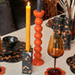 Mittelgroßer Kerzenständer aus Kunstschildpatt-Lack – 14 cm
