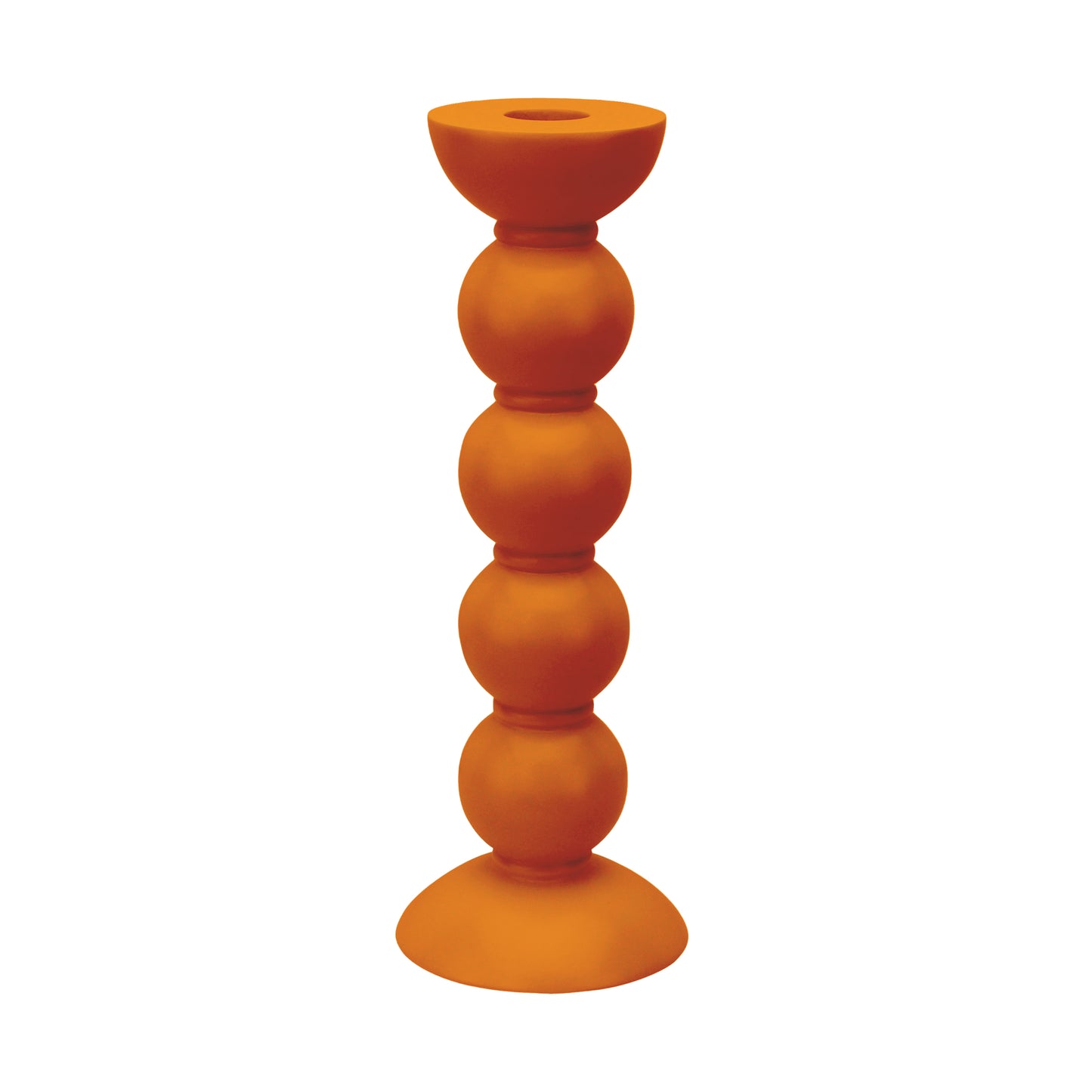 Großer orangefarbener Spulenkerzenhalter – 24 cm