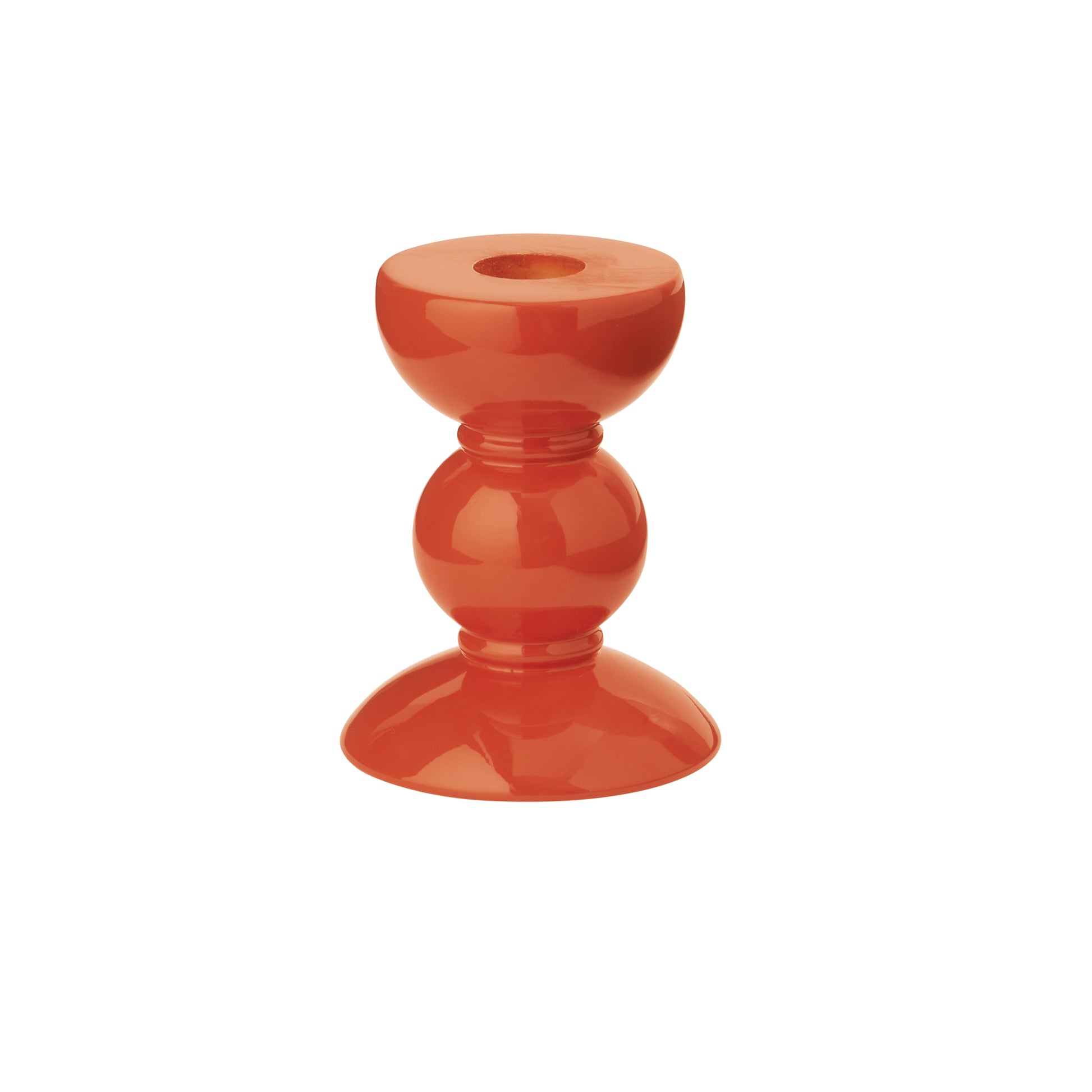 Small Orange Bobbin Candlestick - 10cm - Addison Ross Ltd UK
