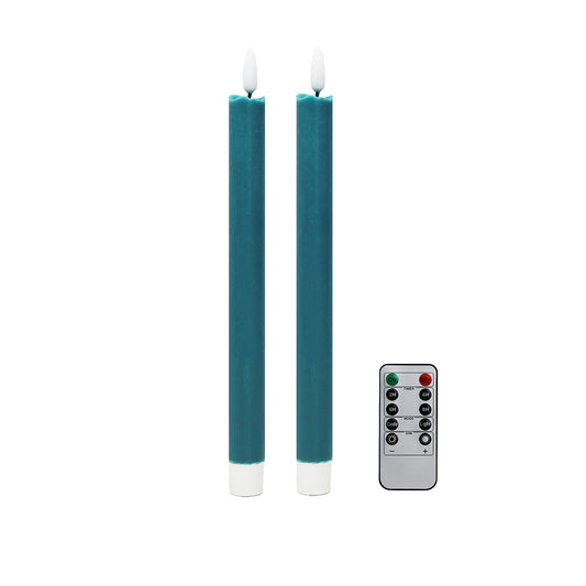 Chambray-blaue LED-Kerzen – 2er-Set