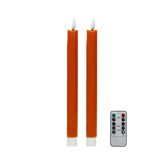 Orangefarbene LED-Kerzen – 2er-Set
