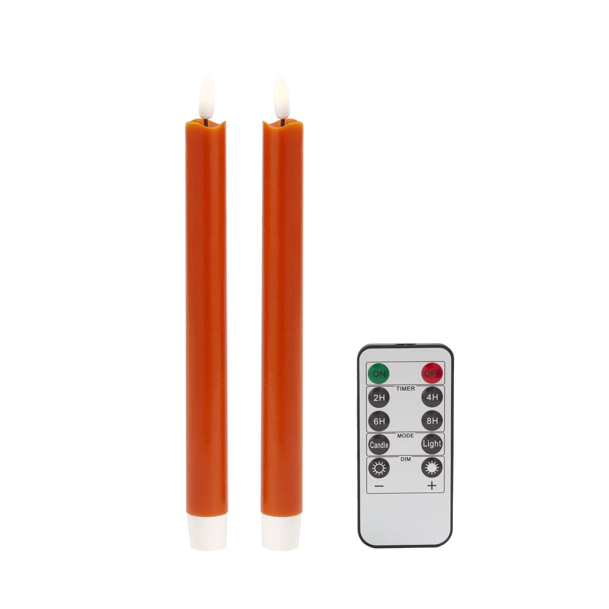 Orange Wax LED Candles - Set of 2 - Addison Ross Ltd UK