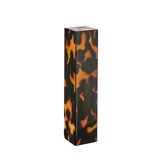 Faux Tortoiseshell Lacquer Tall Candlestick - 24cm