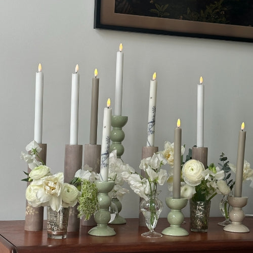 Extra hoher Salbei-Spulen-Kerzenständer – 33 cm