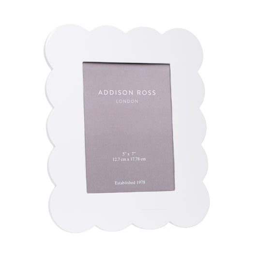 White Scalloped Lacquer Photo Frame - Addison Ross Ltd UK