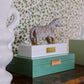 Large Green Shagreen Jewellery Box with Gold