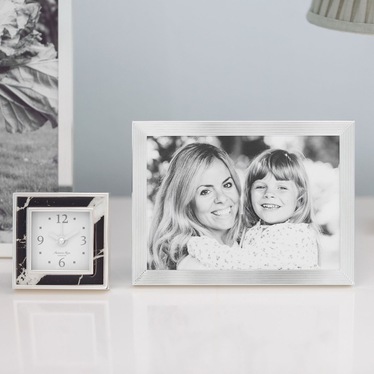 Grooved Silver Plate Photo Frame