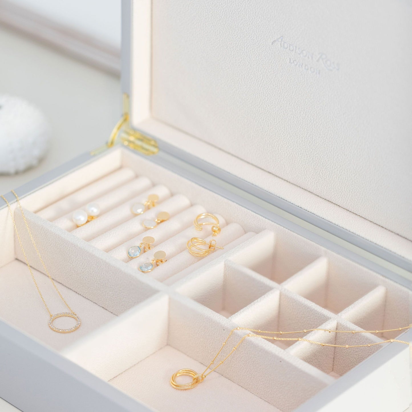 Large Chiffon Jewellery Box with Gold