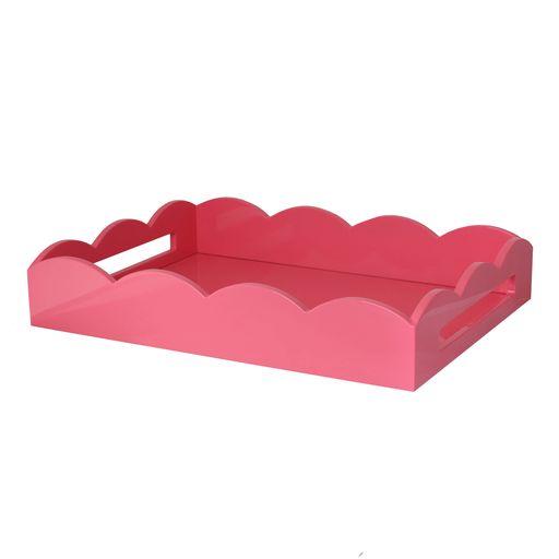 Pink Medium Lacquered Scallop Serving Tray