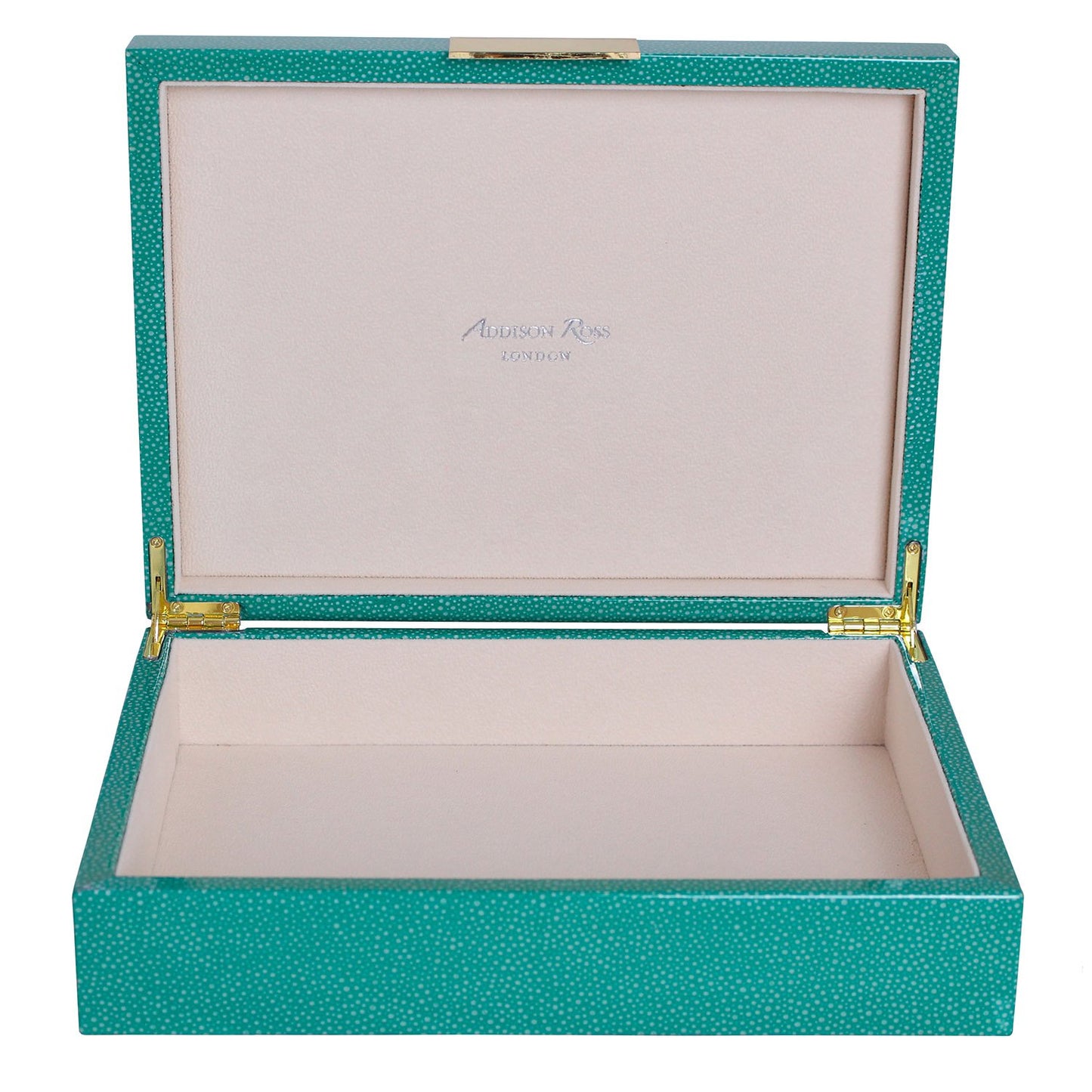 Large Green Shagreen Lacquer Box with Gold