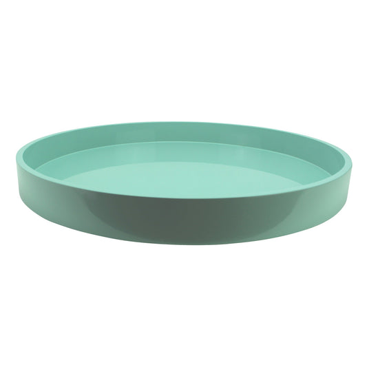 Eau De Nil Straight Sided Round Large Lacquered Tray