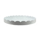 White Round Large Lacquered Scallop Tray