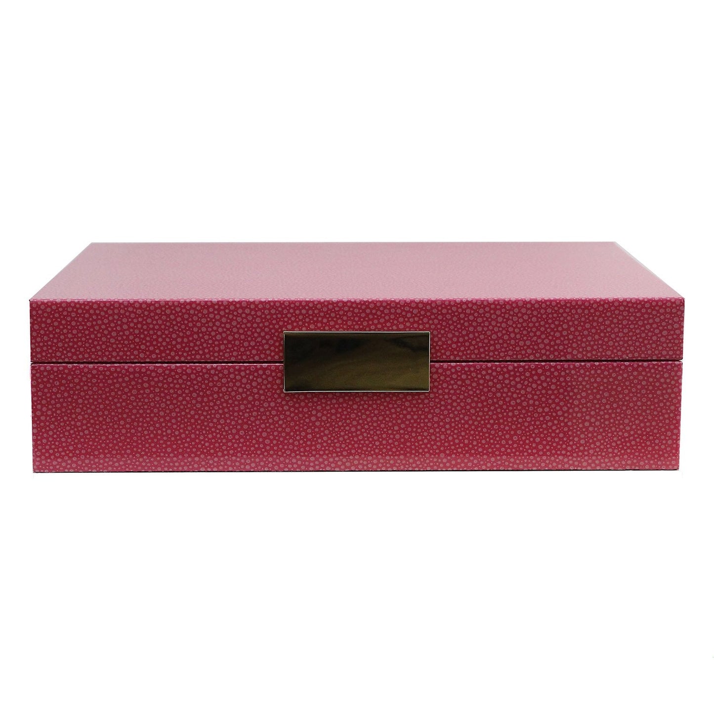 Caja para relojes grande de piel de shagreen rosa y oro