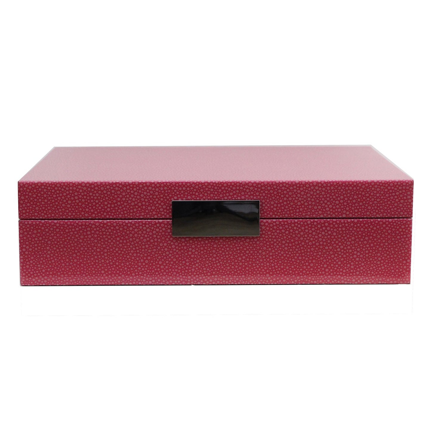 Large Pink Shagreen Watch Box with Silver