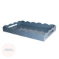 Chambray Blue Large Lacquered Scallop Ottoman Tray – Limited Edition