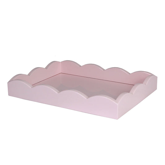 Pale Pink Small Lacquered Scalloped Tray