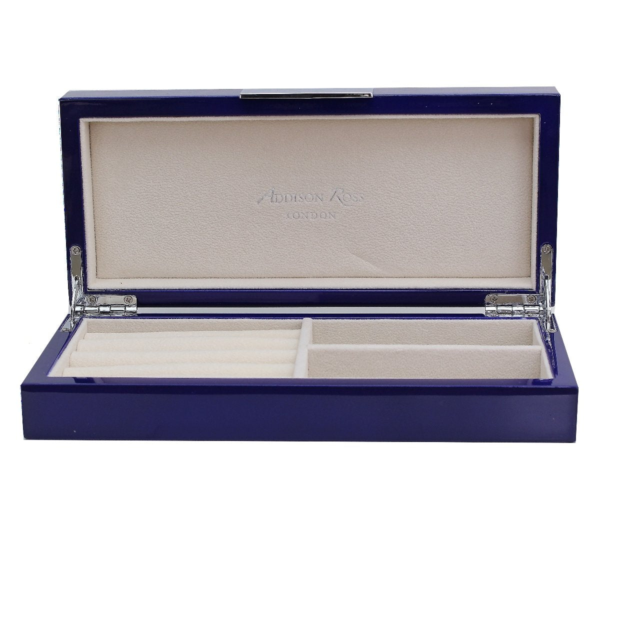 Navy Lacquer Box With Silver