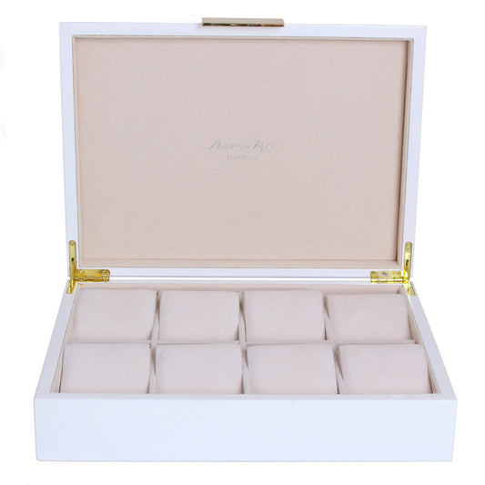 Grande scatola per orologi bianca e dorata