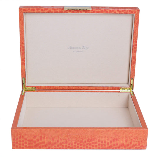 Orange large Croc Lacquer Box with Gold – Addison Ross EU