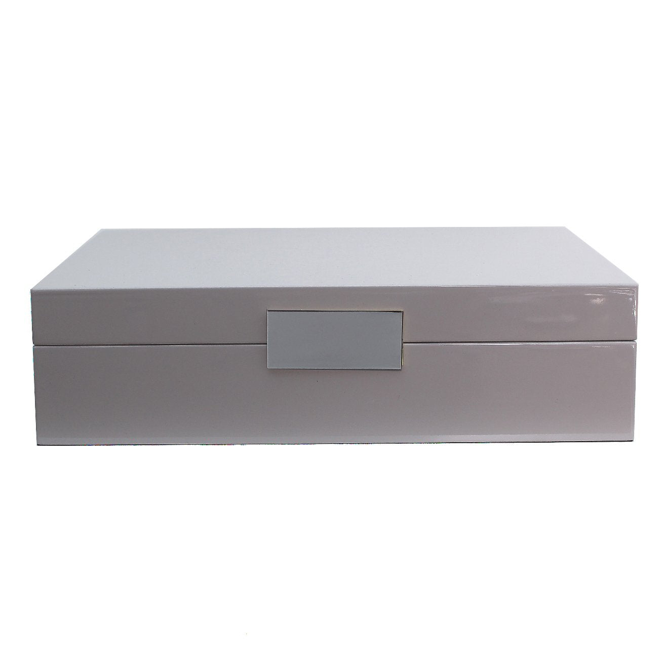 Grande scatola per orologi in chiffon grigio e argento