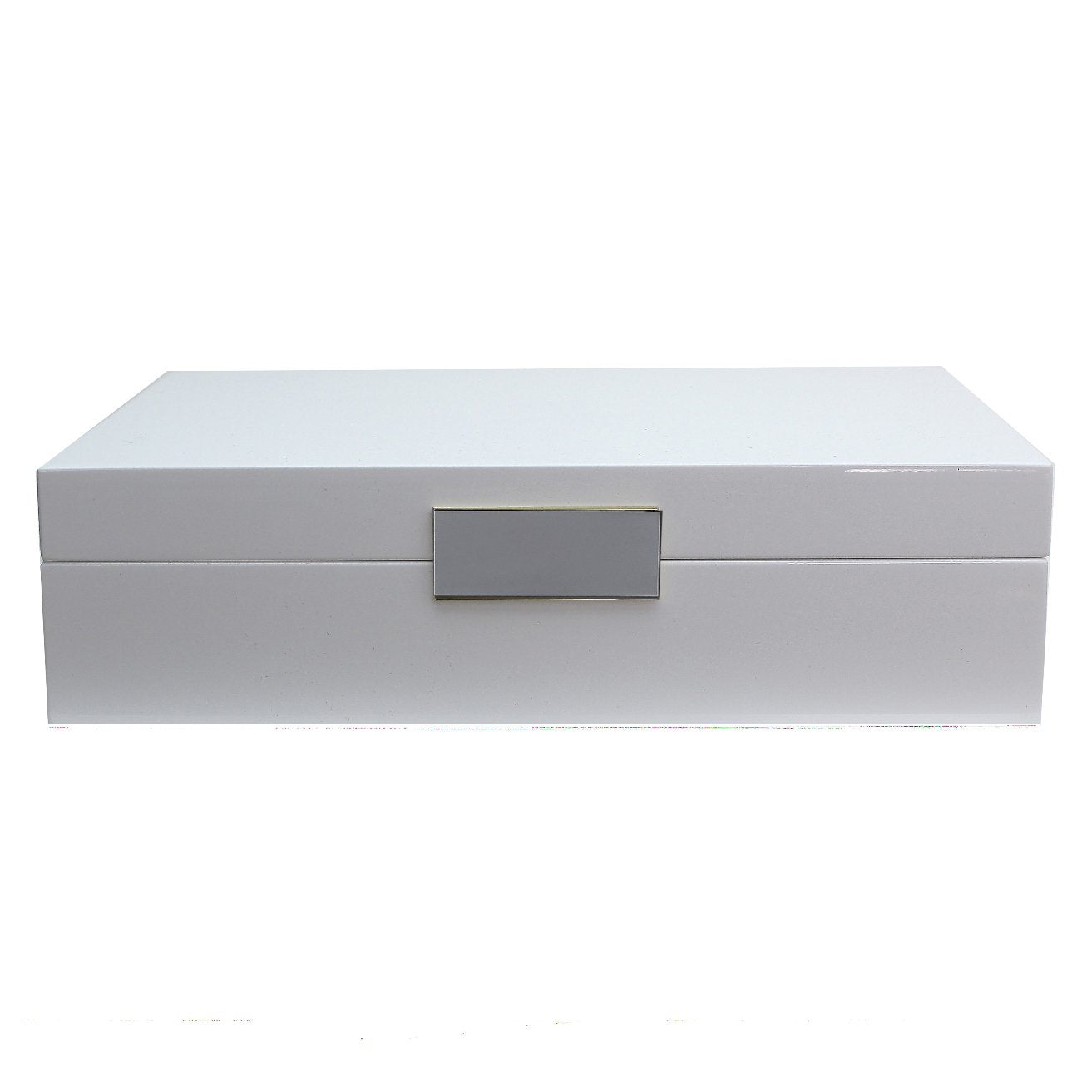 Grande scatola per occhiali bianca e argento