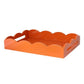 Orange Medium Lacquered Scallop Serving Tray