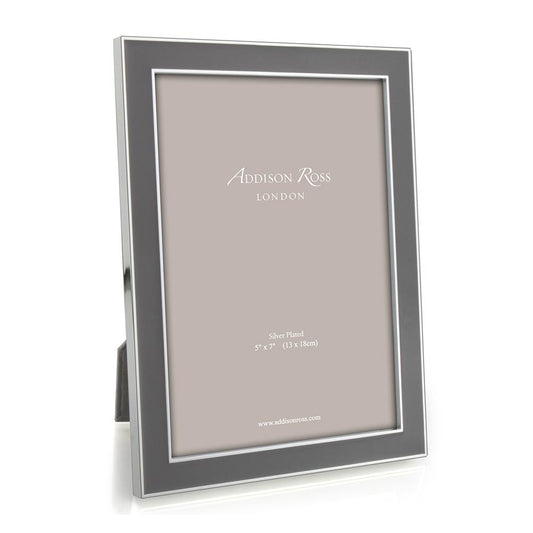 Taupe Enamel & Silver Frame - Enamel Frames - Addison Ross