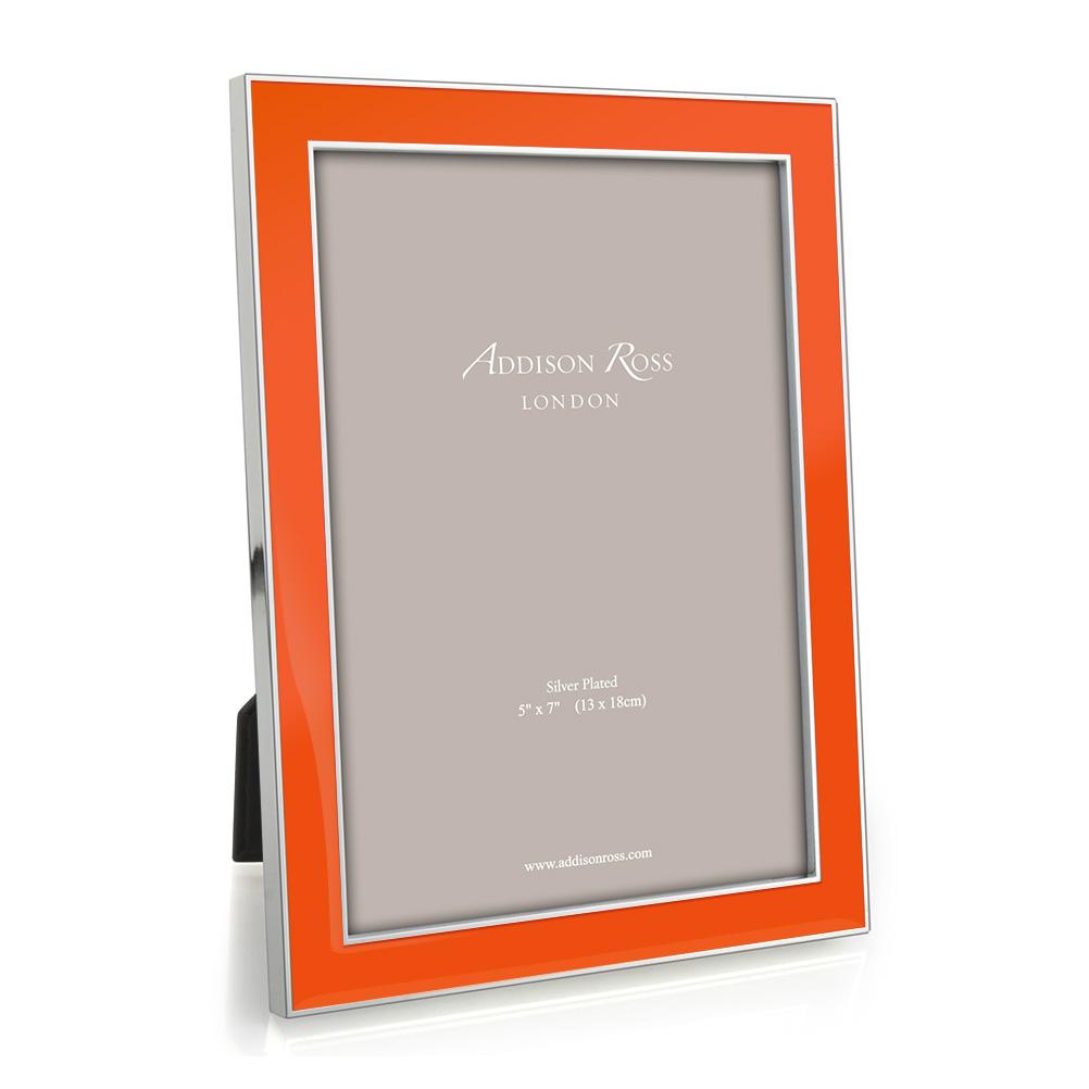 Orange Enamel & Silver Frame - Enamel Frames - Addison Ross