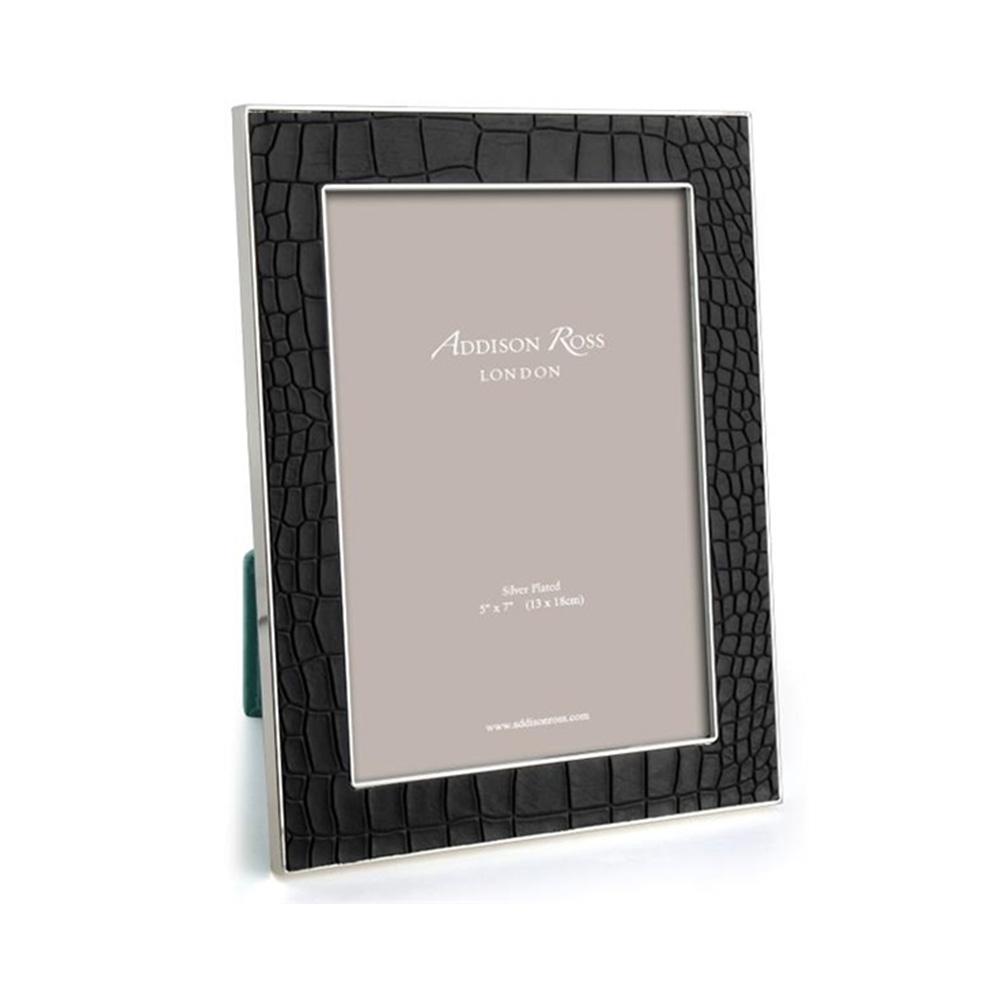 Black Croc & Silver Frame - Leather Frames - Addison Ross