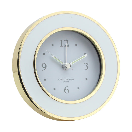 White & Gold Silent Alarm Clock