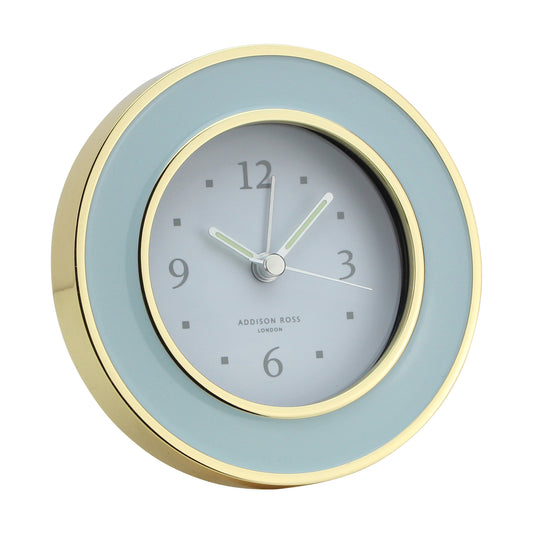 Powder Reloj despertador silencioso azul y dorado