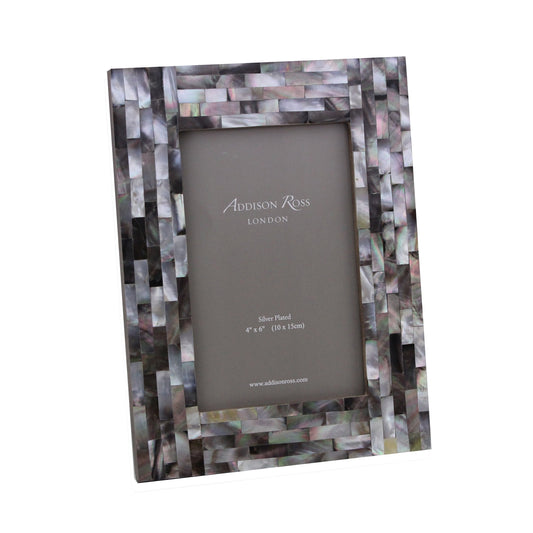 Chequer Board Grey Mother of Pearl Photo Frame