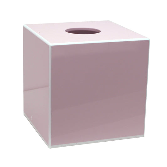 Caja de pañuelos cuadrada rosa claro