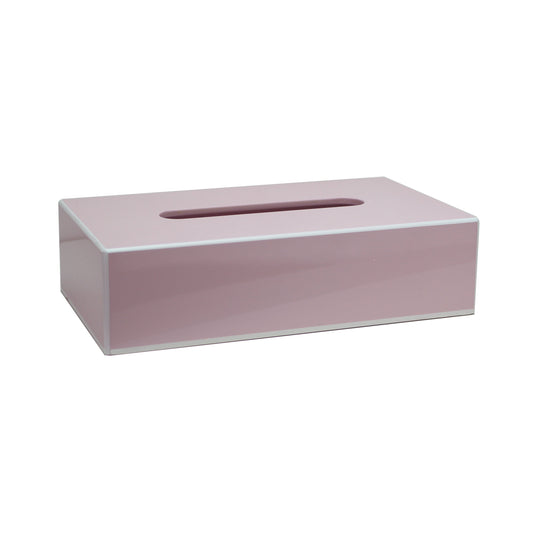 Caja de pañuelos rectangular rosa claro