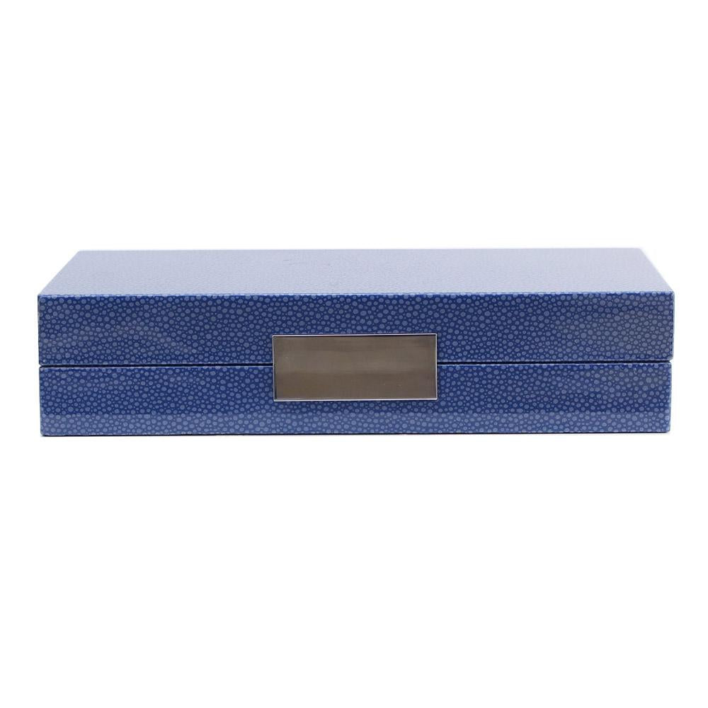 Blue Shagreen Box With Silver