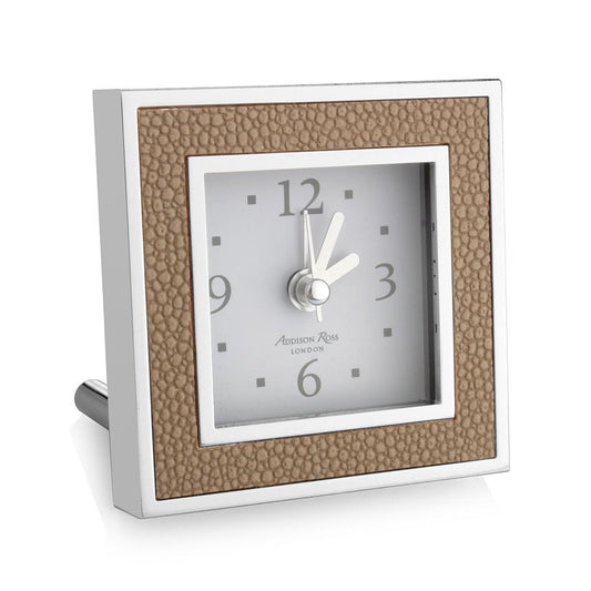 Sand Shagreen Square Alarm Clock - Clock - Addison Ross