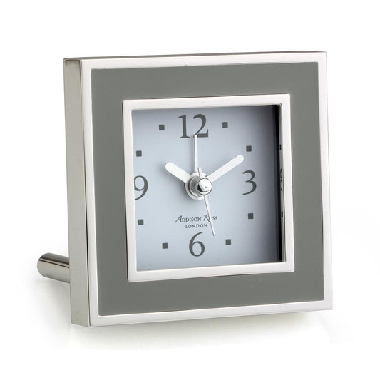 Taupe Enamel Square Alarm Clock - Clock - Addison Ross