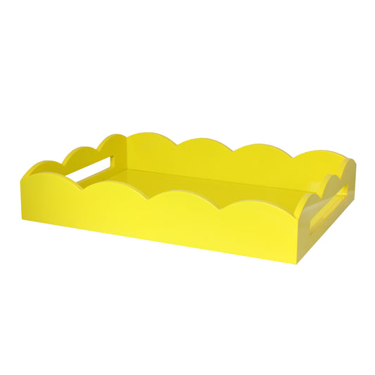 Gelbes mittelgroßes lackiertes Jakobsmuschel-Serviertablett